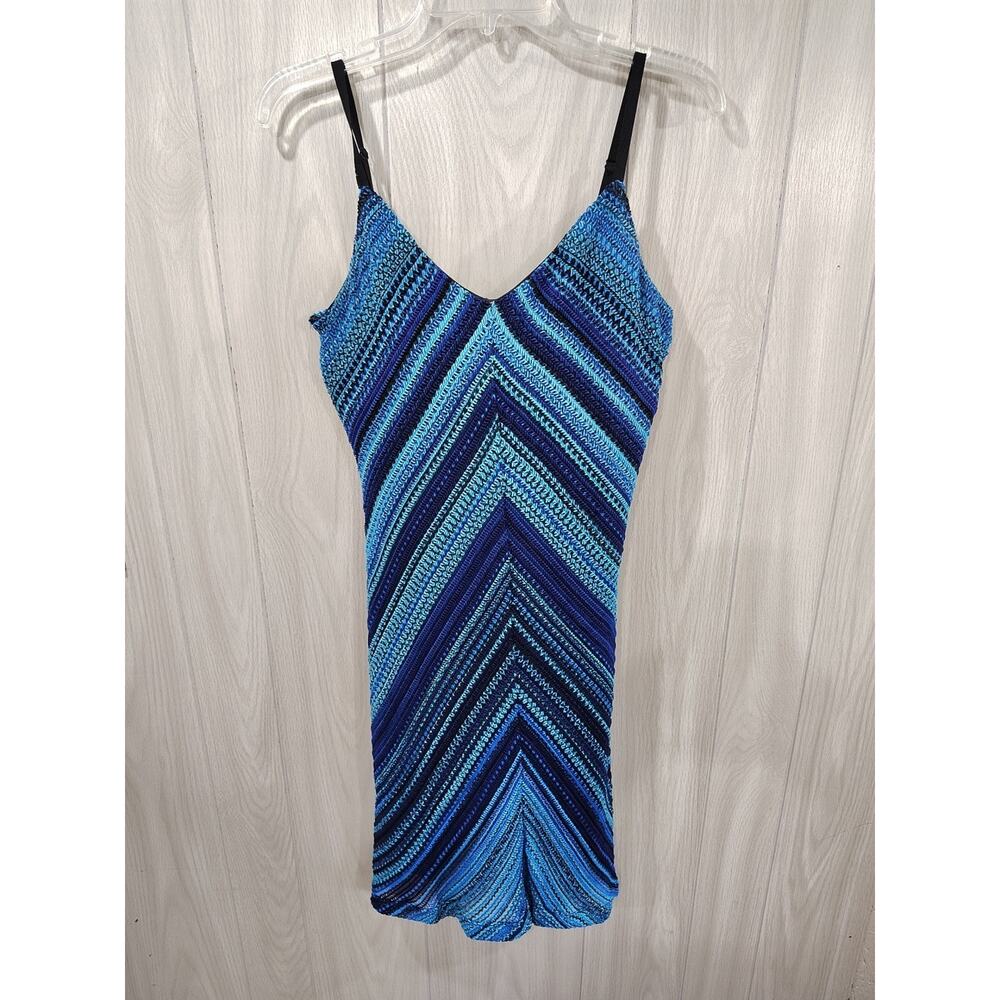 Women's Stretchy Vibrant V-neck Tank Dress Size M Cocktail Party Club Date